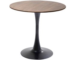 Kare Design Schickeria Ronde Bistrotafel 80 Cm - Walnoot/Zwart