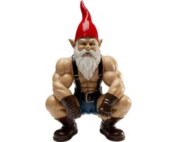 Kare Design - Sculptuur - Decoratief Beeld Muscle Gnome - Gespierde Kabouter - H 48 cm - gebruik binnenshuis