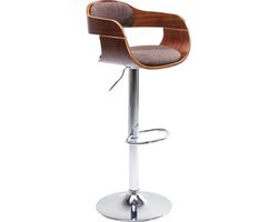 Kare Design Verstelbare Barkruk Monaco - Stof - Inox - Bruin