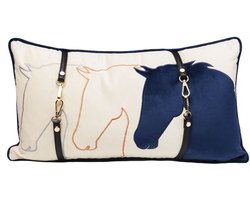 Kare Kussen Classy HorseFace White Blue 28x50