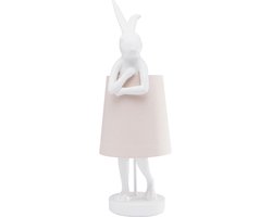 Kare Tafellamp Animal Rabbit White Rose 50cm