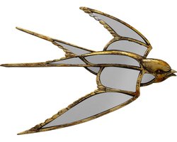 Kare Wanddecoratie Swallow Mirror 37x25cm