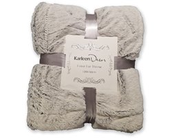 Karleen Decor Faux Fur Throw Plaid Plain 120x150cm - grey