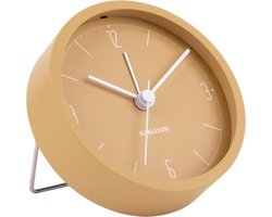 Karlsson Alarmklok - Cijfers & Lijnen - IJzer mat - Okergeel