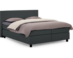 Karlsson Autentik Tunn complete boxspring met pocketvering matras - 140x200 cm - Antraciet