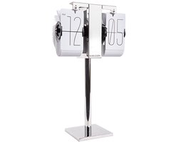 Karlsson Flipklok No Case - Mini Wit, chrome Standaard - 20,6x7,5x13,9cm - Scandinavisch