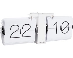 Karlsson Flipklok No Case - Wit - Mat Wit basis - 36x8,5x14cm - Scandinavisch