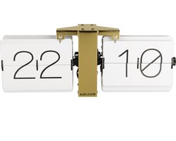 Karlsson Flipklok No Case - Wit - Messing basis - 36x8,5x14cm - Scandinavisch