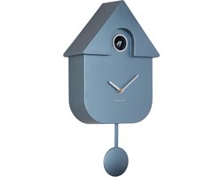 Karlsson Koekoeksklok Modern Cuckoo Metallic - Blauw - 21.5x8.5x41cm - Wandklok Scandinavisch