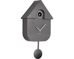 Karlsson Koekoeksklok Modern Cuckoo Metallic - Grijs - 21.5x8.5x41cm - Wandklok Scandinavisch
