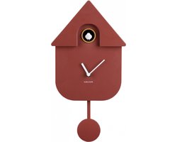 Karlsson Koekoeksklok Modern Cuckoo - Okerrood - 8.5x21.5x41cm - Wandklok Modern
