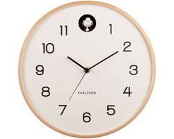 Karlsson Koekoeksklok Natural Cuckoo - Wit - Ø31,5cm - Wandklok Scandinavisch,Modern