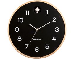 Karlsson Koekoeksklok Natural Cuckoo - Zwart - Ø31,5cm - Wandklok Scandinavisch,Modern
