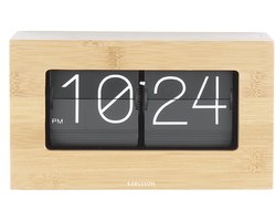 Karlsson Tafelklok Boxed - Flip - Bamboe - 20,5x7x11,5cm - Scandinavisch