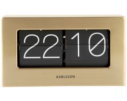 Karlsson Tafelklok Boxed Flip - Geborsteld Goud - 20,5x7x11,5cm - Modern