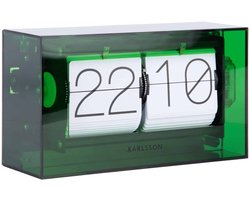 Karlsson Tafelklok Boxed Flip - Groen - 20.7x20.7x11.7cm - Modern