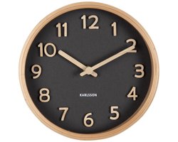 Karlsson Tafelklok Pure - Zwart - Ø18cm - Modern
