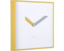 Karlsson - Wall Clock Cool Retro Cuadrado - Geel - Øcm