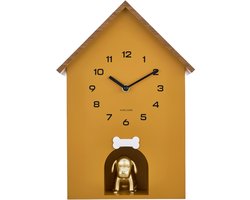 Karlsson - Wall Clock Dog House - Geel - Øcm