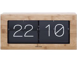 Karlsson Wand- / Tafelklok Boxed - Flip XL - Bamboe - 37x17,5x9cm - Scandinavisch