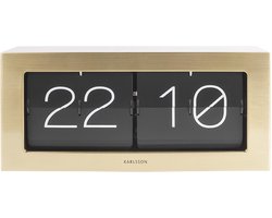 Karlsson Wand- / Tafelklok Boxed - Flip XL - Geborsteld Goud - 37x17,5x9cm - Scandinavisch