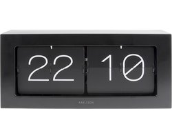 Karlsson Wand- / Tafelklok Boxed - Flip XL - Mat Zwart - 37x17,5x9cm - Scandinavisch