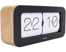 Karlsson Wand-/Tafelklok Matiz - Bamboe Zwart - 37x9x16cm - Modern