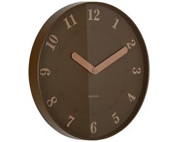 Karlsson Wandklok Amena - Bruin - 40x40x40cm - Wandklok Modern