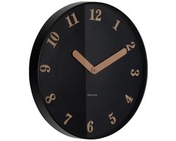 Karlsson Wandklok Amena - Zwart - 40x40x40cm - Wandklok Modern