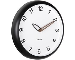 Karlsson Wandklok Bella - Mat zwart - 4.2x30x30cm - Wandklok Scandinavisch