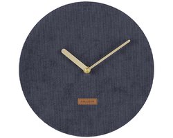 Karlsson Wandklok Corduroy - Donker Blauw - Ø25cm