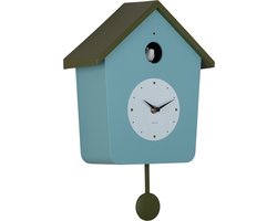 Karlsson - Wandklok Cuckoo Light - Misty blue & army green