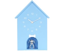 Karlsson Wandklok Dog House - Blauw - 24.9x9x27cm - Wandklok Modern