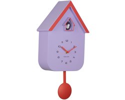 Karlsson - Wandklok Dupla Color Cuckoo - Soft purple & brilliant orange