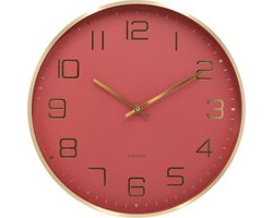Karlsson Wandklok Elegance Glow - Rood - Ø40cm - Wandklok Scandinavisch