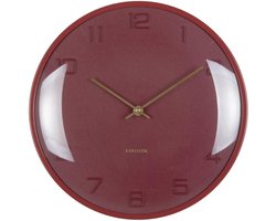 Karlsson Wandklok Fuerte Dome - Rood - 30.5x30.5x30.5cm - Wandklok Modern