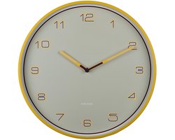 Karlsson Wandklok Lined Numbers - Geel - Ø40cm - Wandklok Scandinavisch
