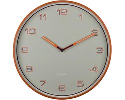 Karlsson Wandklok Lined Numbers - Oranje - Ø40cm - Wandklok Scandinavisch