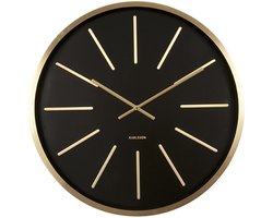 Karlsson Wandklok Maxiemus - Messing behuizing, Zwart - Ø60cm - Scandinavisch