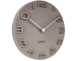 Karlsson Wandklok On The Edge - Warm Grijs met chromen wijzers - Ø42cm - Scandinavisch