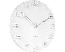 Karlsson Wandklok On The Edge - Wit met chromen wijzers - Ø42cm - Scandinavisch