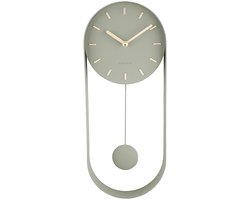 Karlsson Wandklok Pendulum Charm - Staal Jungle Groen - 50x20x4,8cm - Wandklok Scandinavisch