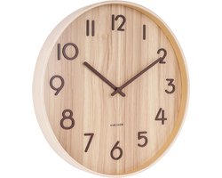 Karlsson Wandklok Pure - Licht lindehout - Large - Ø60cm - Scandinavisch