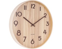 Karlsson Wandklok Pure - Licht lindehout - Medium - Ø40cm - Scandinavisch