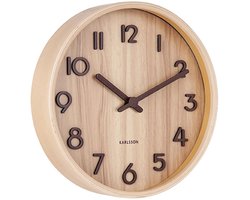 Karlsson Wandklok Pure - Licht lindehout - Small - Ø22cm - Scandinavisch