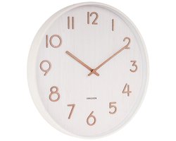 Karlsson Wandklok Pure - Wit lindehout - Medium - Ø40cm - Scandinavisch