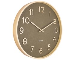 Karlsson Wandklok Pure Wood - Nerven Mosgroen - Ø40cm - Modern