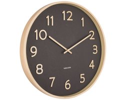 Karlsson Wandklok Pure Wood - Nerven Zwart - Ø40cm - Modern