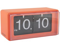 Karlsson Wandklok Retro Boxed Flip - Helderoranje - 20x10x10cm - Wandklok Scandinavisch