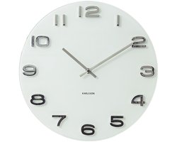 Karlsson Wandklok Vintage - Wit rond glas - Ø35cm - Scandinavisch